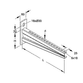 189267 Niedax KTASS 700 Wandausleger, sehr schwer, 158X730 mm, 10,0 kN Produktbild