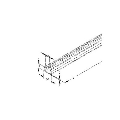 039401 Niedax 2971/2 ALO Schiene, C Profil SW 16 mm, 30x15x2000 mm, t=2,0 m Produktbild Front View L