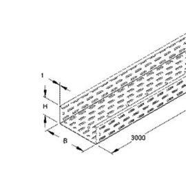 232802 Niedax RL 85.100 Kabelrinne, 85x100x3000 mm, t=0,9 mm, gelocht inkl. Produktbild