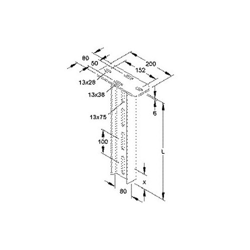 179404 Niedax HI 80/1200 Hängestiel, I Profil, 80x1200 mm Produktbild Front View L