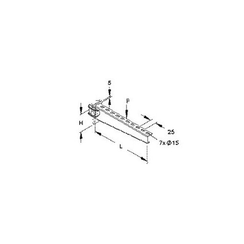 181704 Niedax KTT 150 Ausleger, standard, 55x160 mm, 2,5 kN, mit vormon Produktbild Front View L