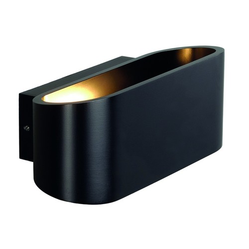 151450 SLV OSSA R7s Wandleuchte, oval, matt black, R7s 78mm, max. 100W, up/down Produktbild Front View L