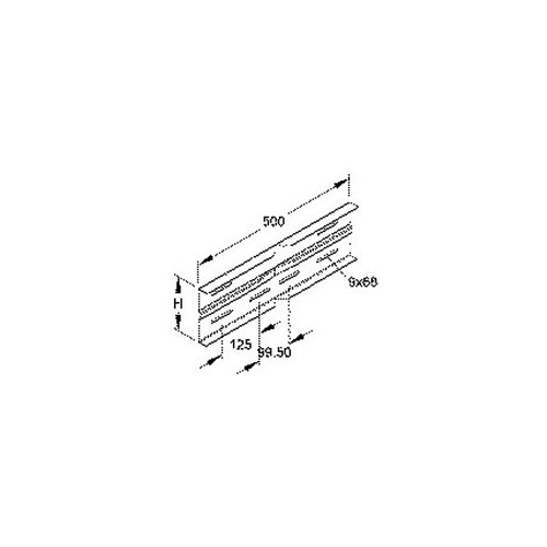 305407 Niedax WSWV 150 Winkelverbinder, horizontal, 151,5x500 mm für WRL/WRLM/W Produktbild Front View L