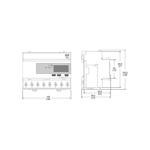 A9MEM3265 Schneider E. IEM3265 ENERGIEZAE. 3P+N 5A BACNET MID Produktbild Front View L