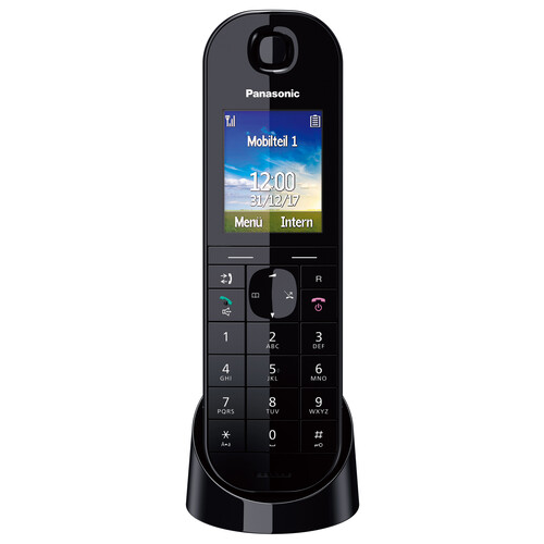 KX-TGQ400GB Panasonic IP Telefon schwarz Produktbild Front View L