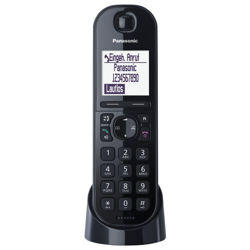 KX-TGQ200GB Panasonic IP Telefon schwarz Produktbild Front View L