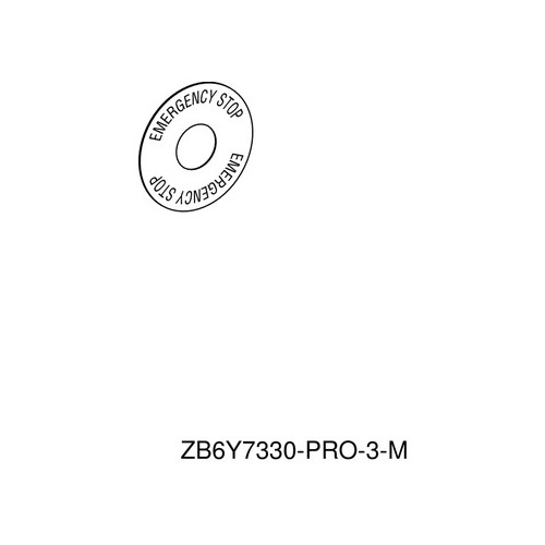 ZB6Y7330 Schneider E. SCHILD D=45MM EN EMERGENCY STOP Produktbild Front View L