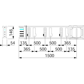 KSA250ED4156 Schneider E. GERADER SCHIENENKASTEN 1M50 250 A Produktbild front M