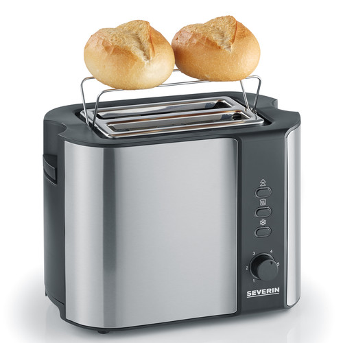 258900 Severin AT 2589 Automatik Toaster 2Scheiben Edelstahl/Schwarz 800W Produktbild Front View L