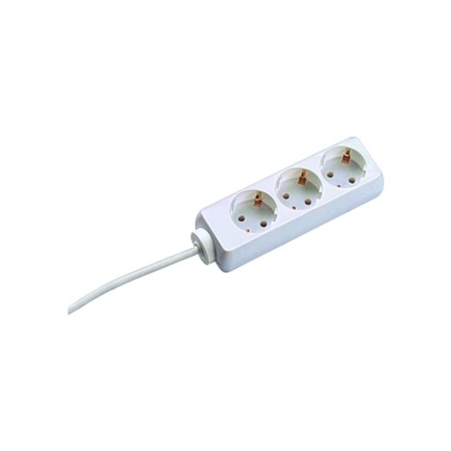 387.271S Bachmann Steckdosenleiste 3fach weiss, 3m Kabel 3x1,5mm² Produktbild Front View L