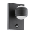 96021 Eglo AL LED WL 2x3,7W 560lm STAHL VERZINKT, SCHWARZ, M.SENSOR SESIMBA 1 Produktbild