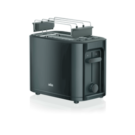 0X23010009 Braun HT3010BK Toaster 1000W Doppelschlitz, Brötchenaufsatz, Black Produktbild