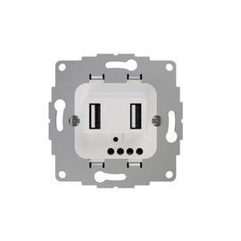 2U-449474 2 USB Ladesteckdose JP-3502BD chargeUP TAE 2,4A reinweiß 2-fach Produktbild front M