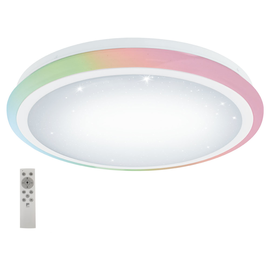 33195 Eglo LED DL Ø425 LIPARI STAHL WEISS 30W/2.400Lm RGB 5W, IR CCT 3000K  Produktbild