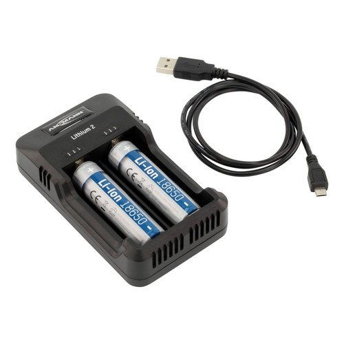 1001-0050 Ansmann Ladegerät Lithium 2 f.Akkus NiMH-NiCd-LiIon (z.B: 18650,...) Produktbild