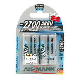 5030842 Ansmann NiMH Akku Mignon AA Typ 2700 (min. 2500 mAh) 4er Blister Produktbild