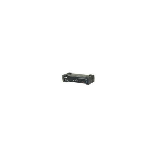 CS1922M-AT-G Aten 2 Port KVM Schalter USB 3.0 4K DisplayPort MST Schwarz Produktbild Front View L