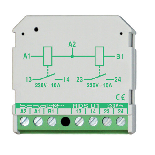 rdsu19 Schalk Doppelrelais 230V AC 2 Schließer10A (UP) Produktbild Front View L