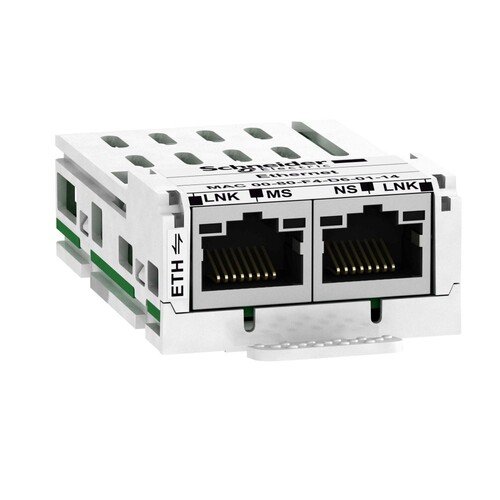 VW3A3616 Schneider E. ETHERNET TCP/IP MODUL ATV32 & LXM32M Produktbild Front View L