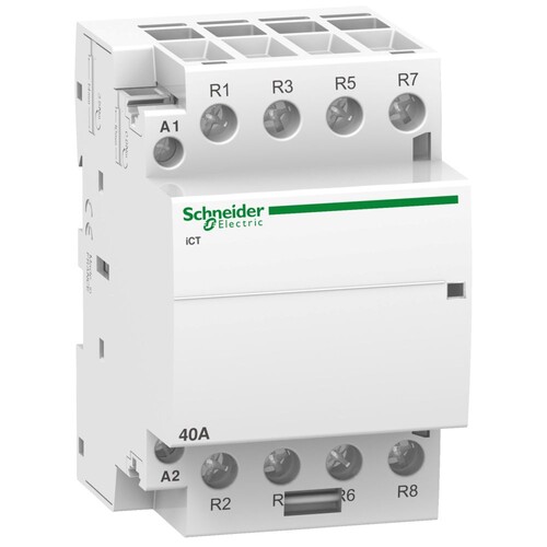 A9C20847 Schneider E. iCT Installationsschütz 230VAC 40A 4Ö Produktbild Front View L