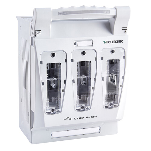 208210 K Electric NH 2 Reiter-Lasttrenn schalter KE 3pol., 400A, Abgang unten Produktbild Front View L