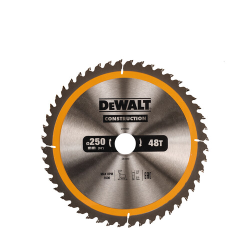 DT1957-QZ DeWalt DT1957 Kreissaegeblatt Stat. 250/30mm 48WZ Produktbild Front View L