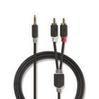 CABW22200AT50 Nedis Stereo Audiokabel 5m 3,5mm Klinken Stecker - 2x Cinch Stecker Produktbild