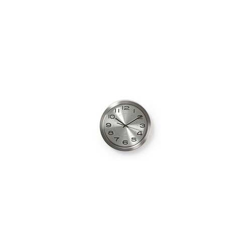 CLWA010MT30SR Nedis Kreisförmige Wanduhr | Durchmesser von 30 cm | Edelstahl Produktbild Front View L