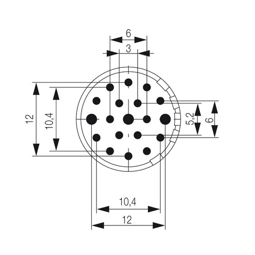 1224400000 Weidmüller SAI M23 BE 19 F Rundsteckverbinder (Industriesteckverbi Produktbild Front View L