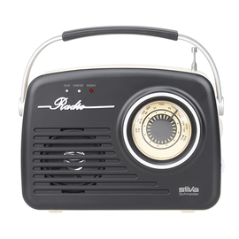 243017 Silva-Schneider Mono 1965 schwarz Port. Retro Radio, Aux in, LCD Display, Produktbild