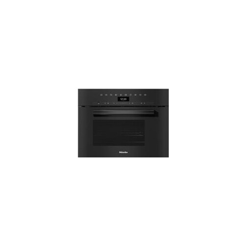 11106530 Miele DGM 7440 Damgarer mit Mikrowelle Einbau, Obsidianschwarz Produktbild Front View L