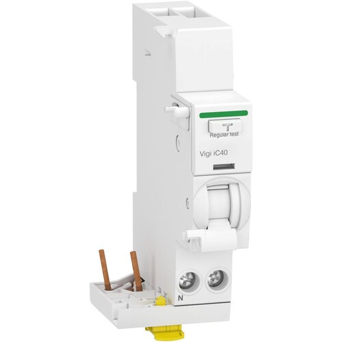 A9Y80625 Schneider E. iC40 Vigi FI/LS Modul   1P+N   25A   30mA   Typ A Produktbild Front View L