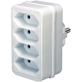 1508040 Brennenstuhl Adapterstecker Schutzkontakt DE 4 x Euro Produktbild front M