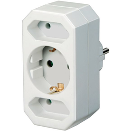 1508050 Brennenstuhl Adapterstecker 2xEuro + 1xSchutzkontakt *DE* Produktbild front M