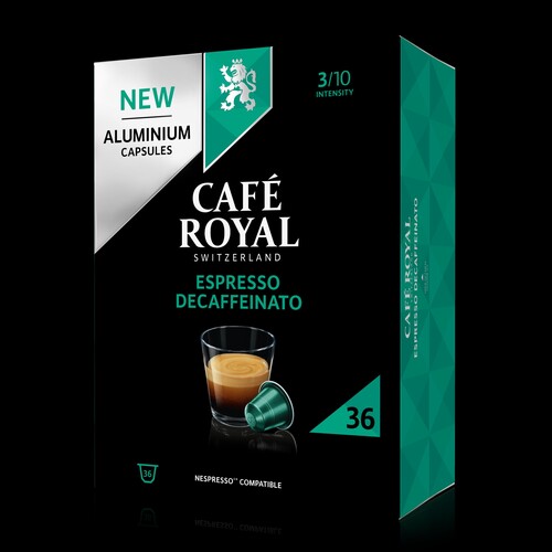 2001930 Cafe Royal Espresso Decaffeinato XL Box 36Stk. Raffinierte Säure, Leicht Produktbild Front View L