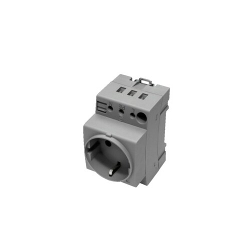 2506120 Rittal Steckdose für Tragschienenmontage, 250V AC / 16A, Pol Produktbild Front View L