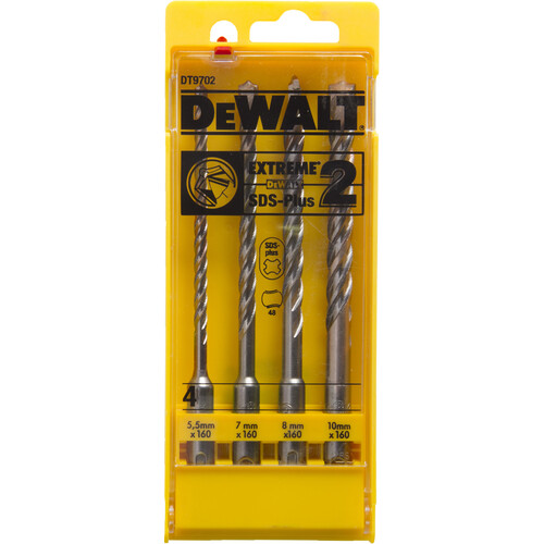 DT9702-QZ DeWalt DT9702 Hammerbohrer Set 4 tlg. SDS plus Produktbild Front View L