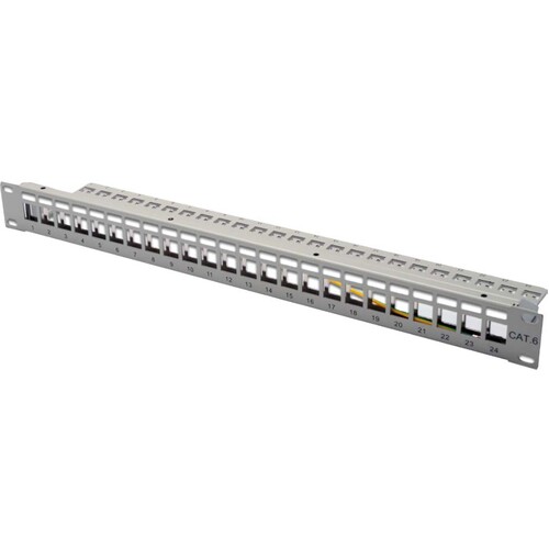 00701064 ANT Patchpanel leer 24-fach RAL7035 Produktbild Front View L