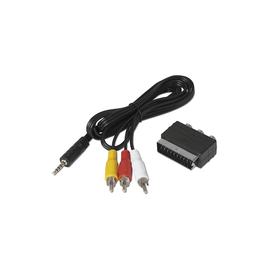 219328 Pötzelsberger Technisat Adapter Set Klinke Cinch/Scart, schwarz Produktbild front M
