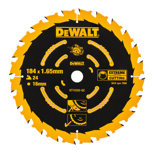 DT10302-QZ DeWalt DT10302 Kreissaegeblatt Handkr. 184/16mm 24WZ Produktbild Front View L