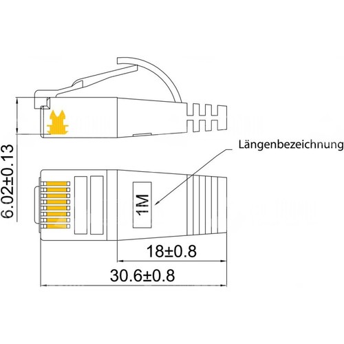 PKW-STP-SLIM-KAT6 0.15 WIREWIN SLIMPATCH KABEL CAT6 GESCHIRMT 0,15M GRAU Produktbild Additional View 1 L