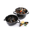 625002 Hendi Muscheltopf 180 mm, schwarz emailliert und Edelstahlrinne Produktbild Additional View 1 S