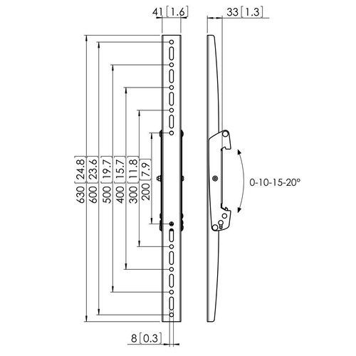 PFS3306 Vogels Display Adapter Strips 630mm Black Produktbild Additional View 1 L