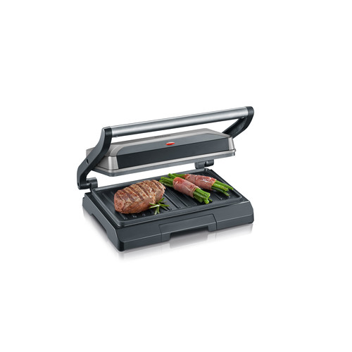 239400 Severin KG2394 Kompakt Multigrill 800W schwarz-silber B23xT14.5cm Produktbild Additional View 1 L