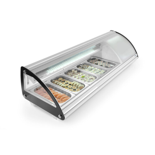 233757 Hendi Sushi Vitrine, 0 12°C, 63L, 160W, 1300x450x(H)330 mm Produktbild Additional View 1 L