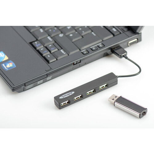 ED-85040 Ednet USB Hub  4PORT MINI USB 2.0 USB Power, schwarz Produktbild Additional View 1 L