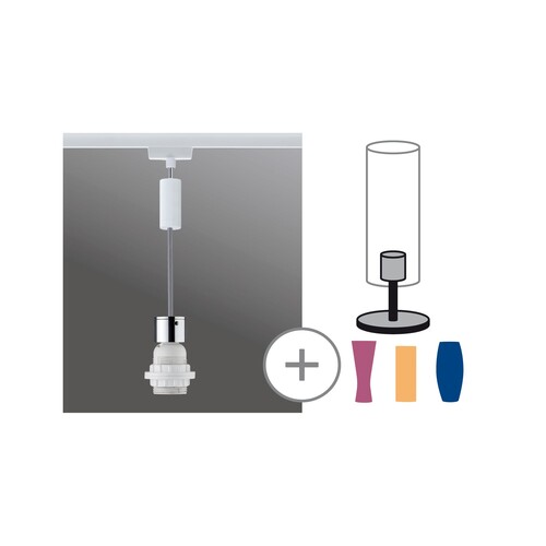 95437 Paulmann Urail 2Easy Basic Pendel max 1x20W E27 Weiß/Chrom 230V Metall Produktbild Additional View 1 L