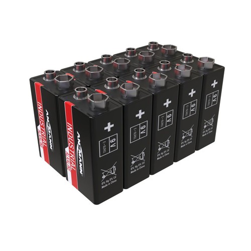 1505-0001 Ansmann Industrie Alkaline Batterie 9V Block E / 6LR61 10er Karton Produktbild Additional View 1 L