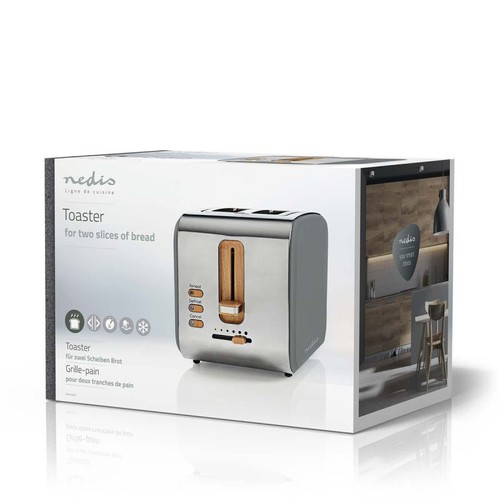 KABT510EGY Nedis Toaster | 2 breite Öffnungen | Soft Touch | Grau Produktbild Additional View 1 L