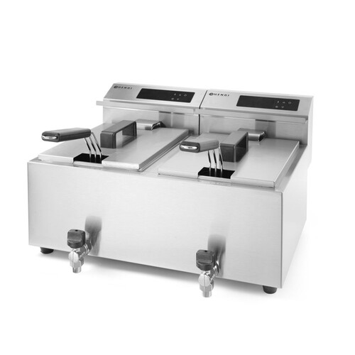 207376 Hendi Friteuse Mastercook digital 2x8L mit Ablasshahn, 2x3500 W Produktbild Additional View 1 L